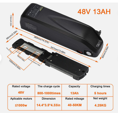 48V 13Ah Ebike Battery Hailong 4 Pins