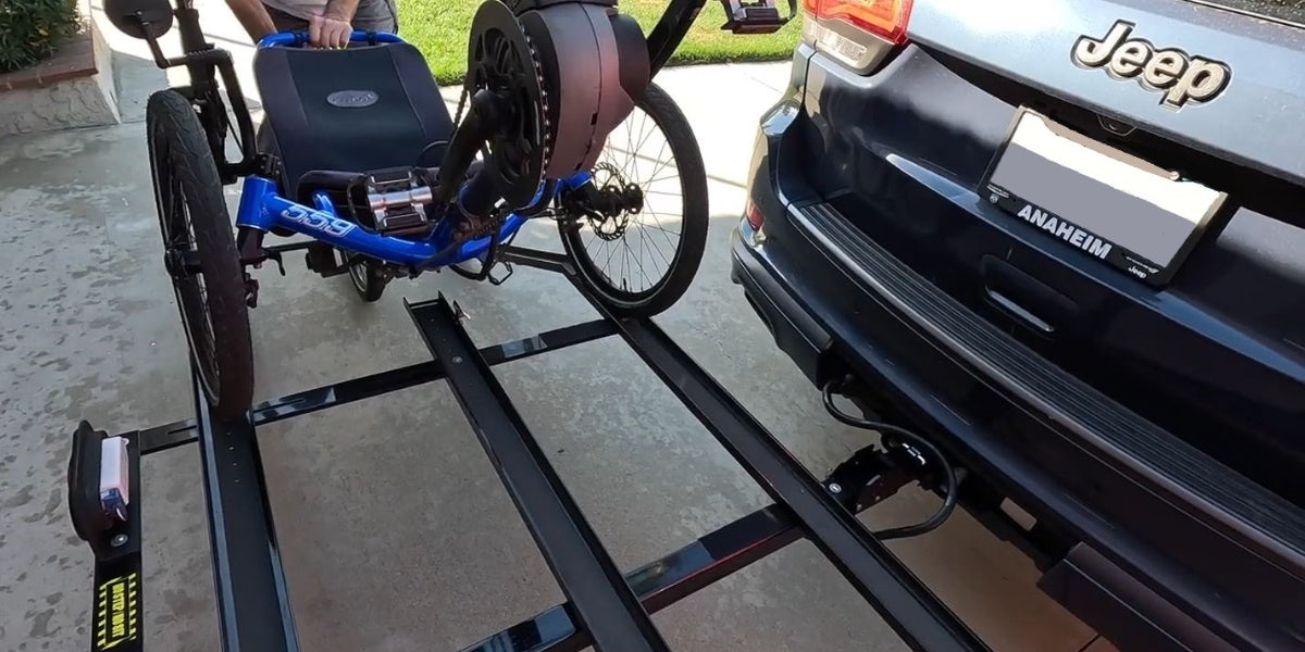 Recumbent, Electric Tricycle Carrier Standard Easy Load Tray with Ramps