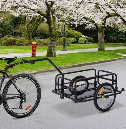 Aosom Foldable Bicycle Cargo Trailer Cart with Hitch