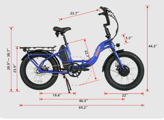 E-Urban 500W Lightweight 20in All Terrain Fat Tire Folding E-Bike by Young Electric