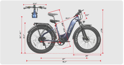 E-Scout Pro 750W 26in Step-Through All Terrain Commuter E-Bike by Young Electric