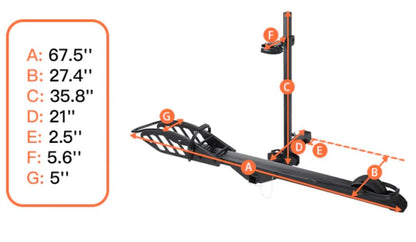 Cravot CyberRack E1 100lbs Capacity 2in Receiver Hitch Bike Rack