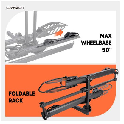 Cravot CyberRack E2 Foldable 200lbs Capacity 2in Receiver Hitch Bike Rack