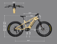 Falcon X 1000w Mid Drive Full Suspension E Bike by Cyke