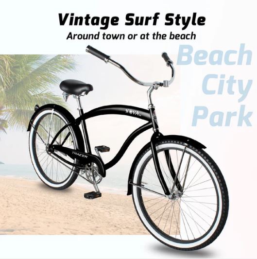 Nova Pro 26in Beach Cruiser Bicycle for Men by Tracer