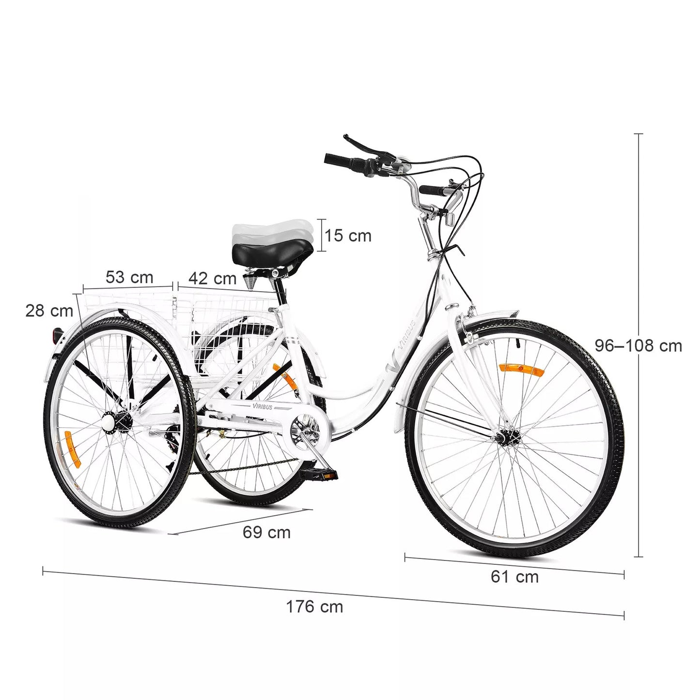 Viribus 7Sp 24in/26in Adult Tricycle