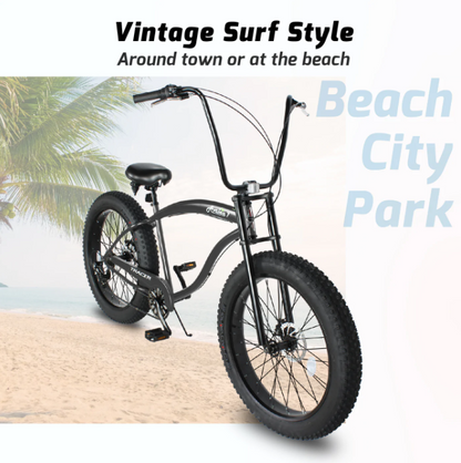 Tracer Avalon GT 26" Fat Tire  Single  or 7 Speed Beach Cruiser Bike