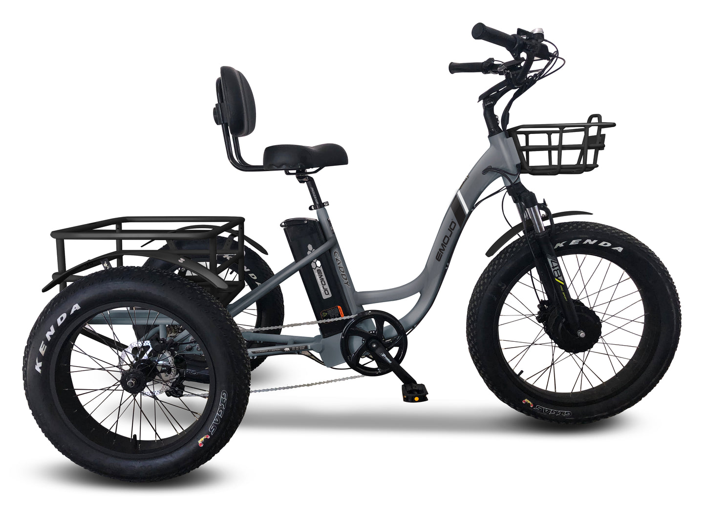 Emojo Caddy Pro Seven Speed Electric Adult Tricycle - 500w 48v Fat Tires