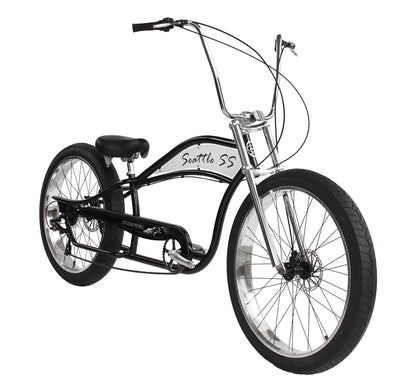 Micargi Seattle SS Stretch Cruiser Bike - 7 Speed Disc Brakes