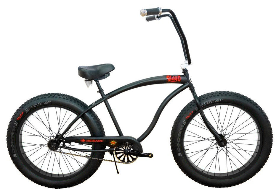 Slugo A 26″ Beach Cruiser Coaster Brake Single-Speed Black Hi RISE Handlebar