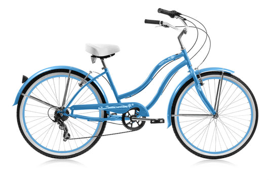 24″ Tahiti Retro Handlebar 7 Speed drive train Shimano Shifter Coaster Brakes Beach Cruiser Bicycle