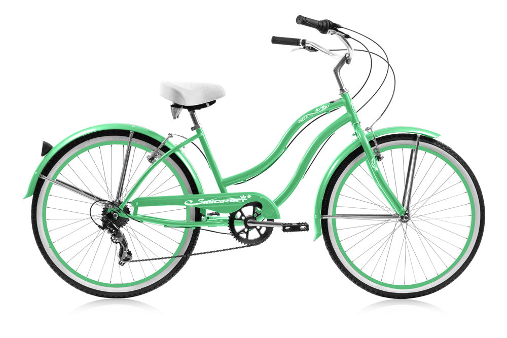 24″ Tahiti Retro Handlebar 7 Speed drive train Shimano Shifter Coaster Brakes Beach Cruiser Bicycle