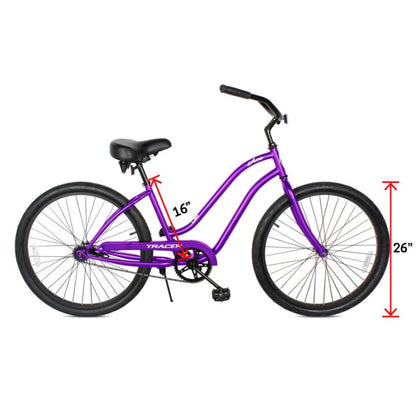 Tracer Ace Women's 26" Single Speed Beach Cruiser Bike