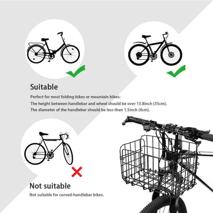 Front & Rear Folding Bicycle Basket