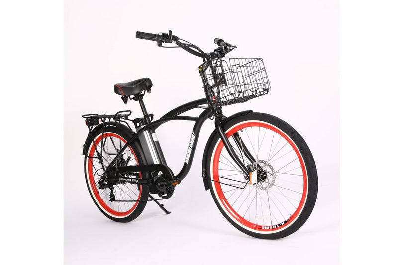 Newport Elite Electric Beach Cruiser Bicycle 24 Volt Lithium Powered X-Treme