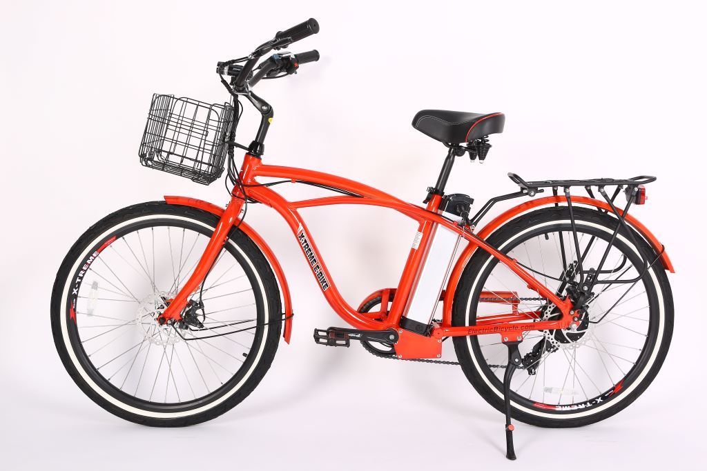 Newport Elite Electric Beach Cruiser Bicycle 24 Volt Lithium Powered X-Treme