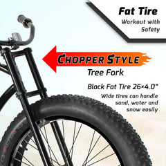 Tracer Siena GT26" Single or 7Sp FAT Tire Chopper Stretch Cruiser Bike